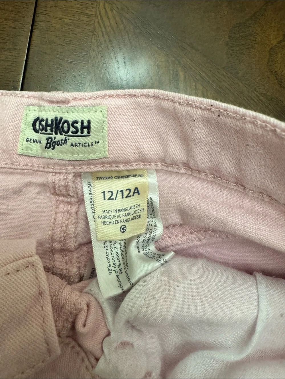 Kids  Pink Frayed Hem Denim Shorts